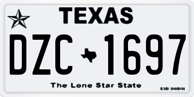 TX license plate DZC1697