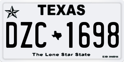 TX license plate DZC1698