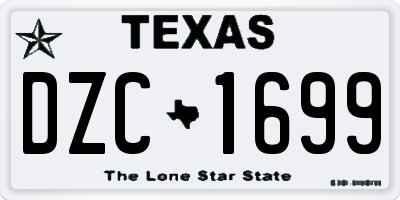 TX license plate DZC1699