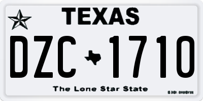 TX license plate DZC1710