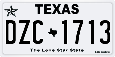 TX license plate DZC1713