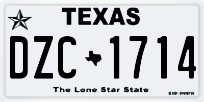 TX license plate DZC1714