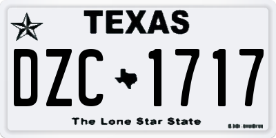 TX license plate DZC1717
