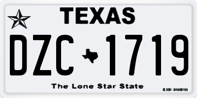 TX license plate DZC1719