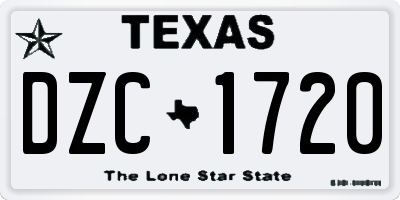 TX license plate DZC1720