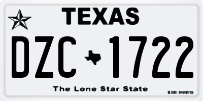 TX license plate DZC1722