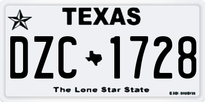 TX license plate DZC1728