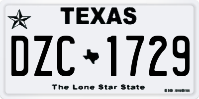 TX license plate DZC1729