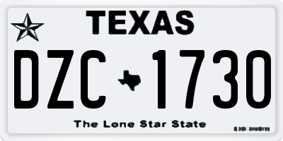 TX license plate DZC1730