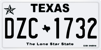 TX license plate DZC1732