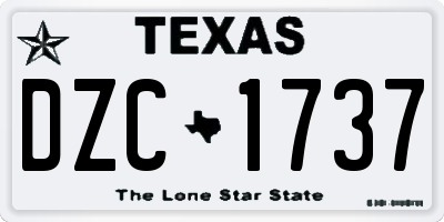 TX license plate DZC1737