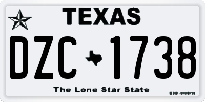 TX license plate DZC1738