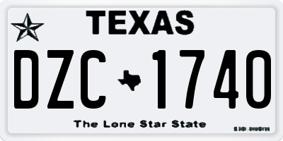 TX license plate DZC1740