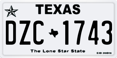 TX license plate DZC1743
