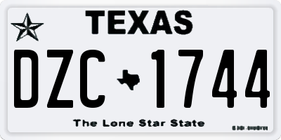 TX license plate DZC1744