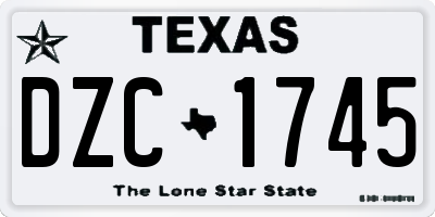 TX license plate DZC1745