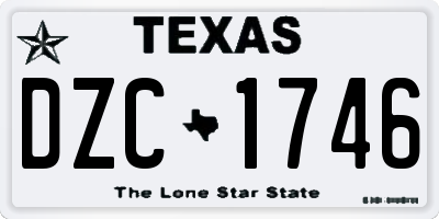 TX license plate DZC1746