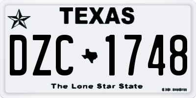 TX license plate DZC1748