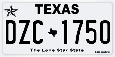 TX license plate DZC1750