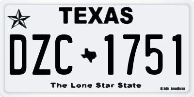TX license plate DZC1751