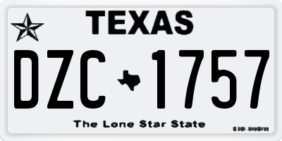TX license plate DZC1757