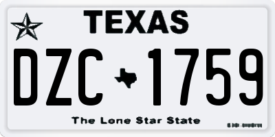 TX license plate DZC1759
