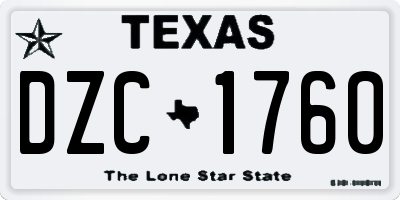 TX license plate DZC1760