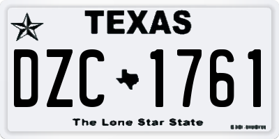 TX license plate DZC1761
