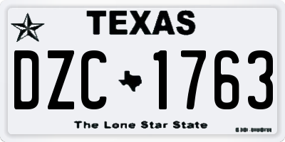 TX license plate DZC1763