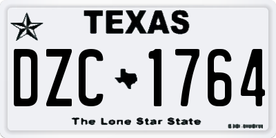 TX license plate DZC1764