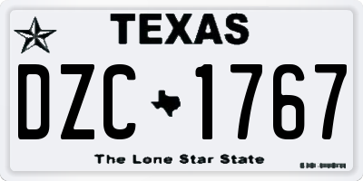 TX license plate DZC1767