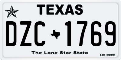 TX license plate DZC1769