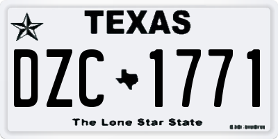 TX license plate DZC1771