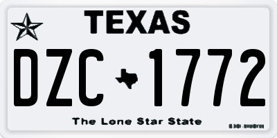 TX license plate DZC1772