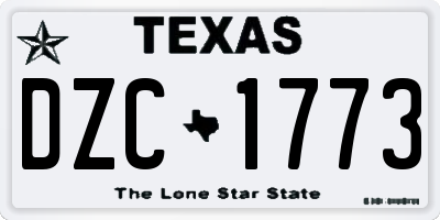 TX license plate DZC1773