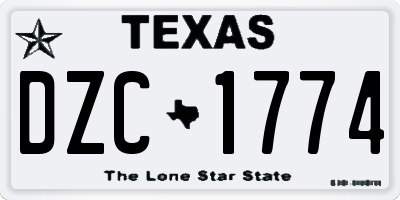 TX license plate DZC1774