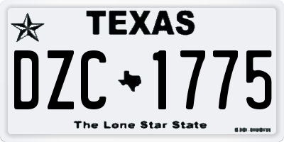 TX license plate DZC1775
