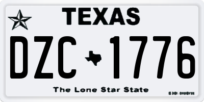 TX license plate DZC1776