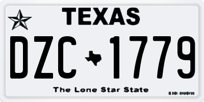 TX license plate DZC1779
