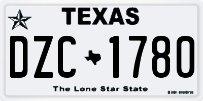 TX license plate DZC1780
