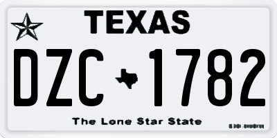 TX license plate DZC1782