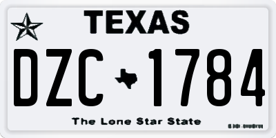 TX license plate DZC1784