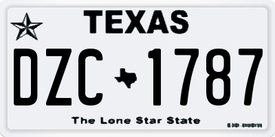 TX license plate DZC1787