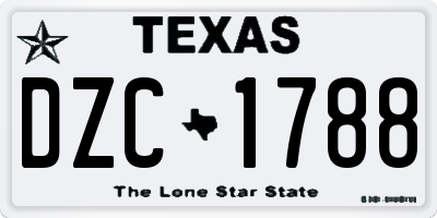 TX license plate DZC1788