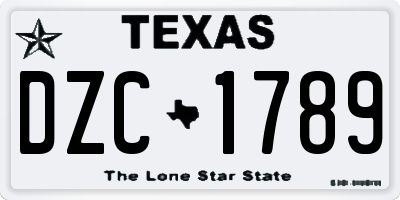 TX license plate DZC1789