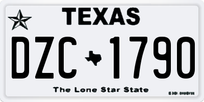 TX license plate DZC1790