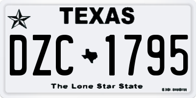 TX license plate DZC1795