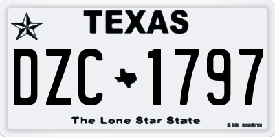 TX license plate DZC1797