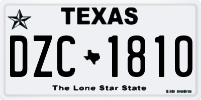 TX license plate DZC1810