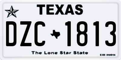 TX license plate DZC1813